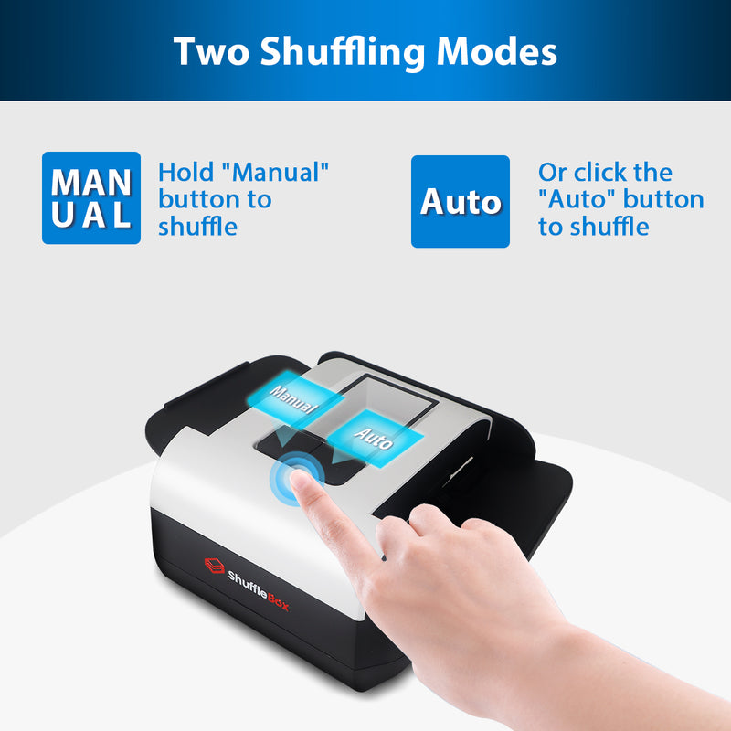 ShuffleBox S1 Automatic Card Shuffler with 2000mAh Rechargeable Battery, Low Noise, Card-Jam Free